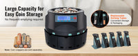 SucceBuy 230/300Coins/Min USD Coin Sorter Counter Professional Electric Automatic Machine LED Display for School Shop Bank Black