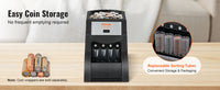 SucceBuy 230/300Coins/Min USD Coin Sorter Counter Professional Electric Automatic Machine LED Display for School Shop Bank Black