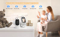 BOIFUN Baby Monitor with Camera Portable Vox Function Temperature Sensor Video 2.4 GHz Smart Standby 720p Bidirectional Voice