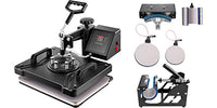 SucceBuy Combo Heat Press Machine 5/6/8 in 1 30*38CM 38*38CM Muntifunctional Sublimation Printer Transfer Mug Hat Plate T-Shirt
