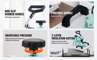 VEVOR Heat Press 12x10inch 360°Swing Away T-Shirt Fast Even Heating Digital Precise Control Heat for T-Shirts Pillows Bags Green