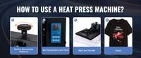 VEVOR Heat Press Machine 15" x 15"  / 16" x 20" / 16" x 24" Sublimation Printer Manual Clamshell Transfer on DIY T-shirt Pillow