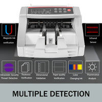 VEVOR 1000 Pcs/Min Money Counter Business Cash Register Euros Bills Fake Banknote Detector by UV and MG Function for Banks Shops
