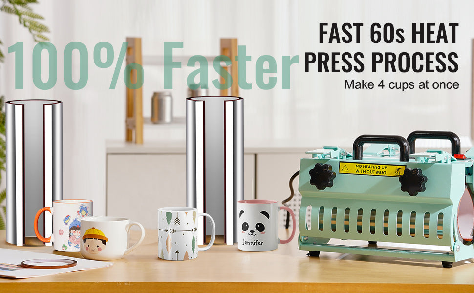 VEVOR Tumbler Heat Press Machine 2 Station Heaters 11-30oz Mug Press Tumbler Press for Sublimation Tumblers Cups and Mug 19.6lbs