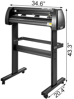 SucceBuy 28-34 Inch Vinyl Cutter Machine W/ Floor Stand Vinly Sign Cutting Plotter Starter Kits Software Adjustable Force  Speed