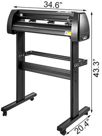 SucceBuy 28-34 Inch Vinyl Cutter Machine W/ Floor Stand Vinly Sign Cutting Plotter Starter Kits Software Adjustable Force  Speed