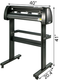 SucceBuy 28-34 Inch Vinyl Cutter Machine W/ Floor Stand Vinly Sign Cutting Plotter Starter Kits Software Adjustable Force  Speed