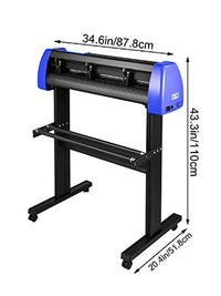 SucceBuy 28-34 Inch Vinyl Cutter Machine W/ Floor Stand Vinly Sign Cutting Plotter Starter Kits Software Adjustable Force  Speed
